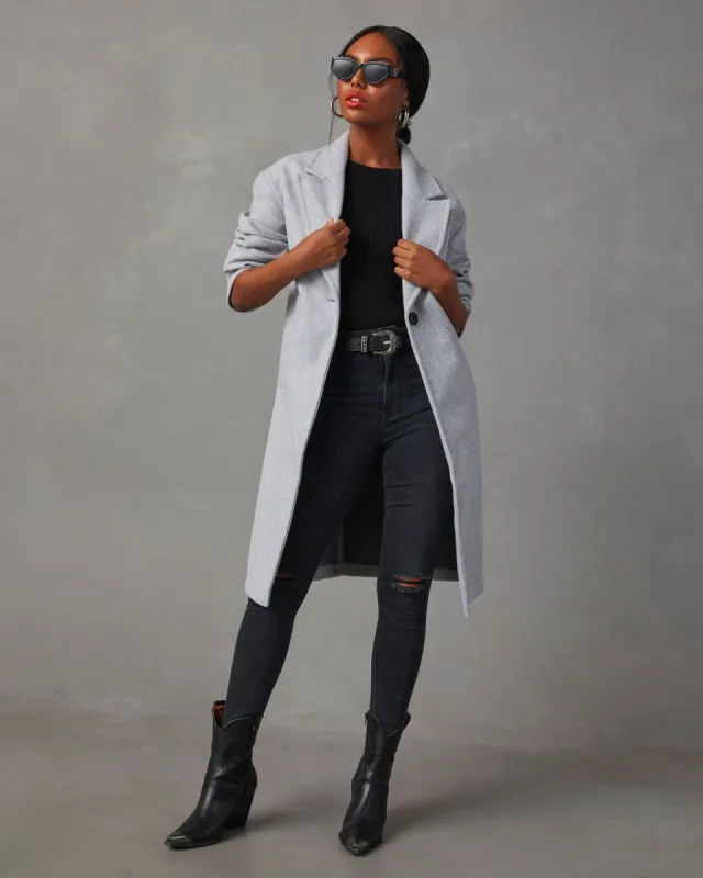 Neyomi Coat - Heather Grey sold by Vici