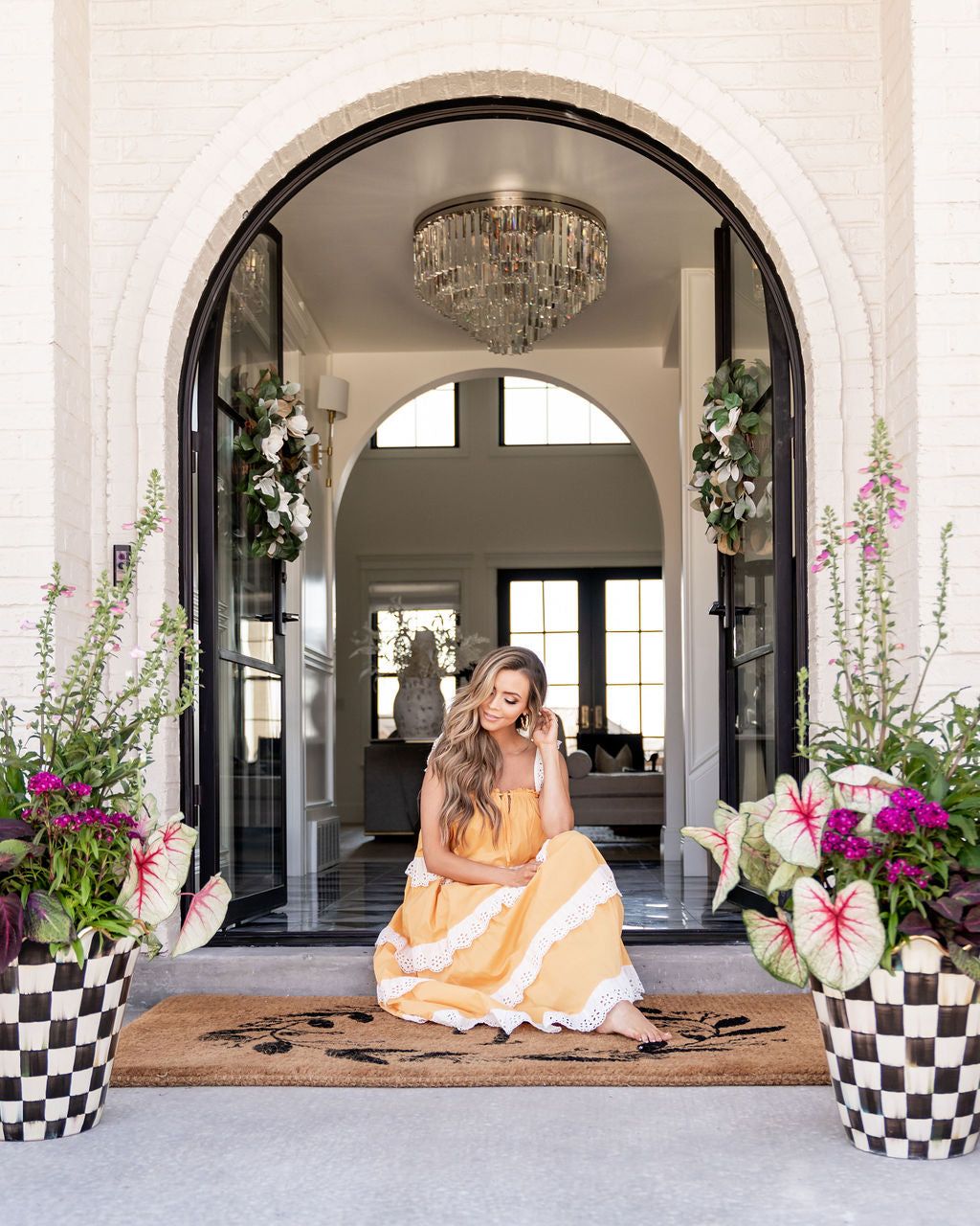 Jade Cotton Eyelet Tiered Maxi Dress - Tangerine - FINAL SALE sold by Vici product image thumbnail 5