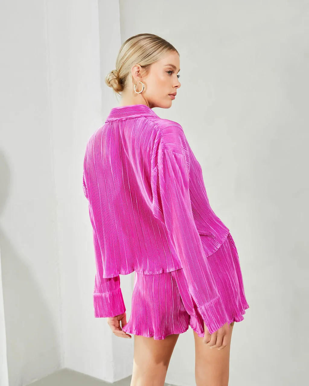 Esme Plisse Tie Front Long Sleeve Top sold by Vici product image thumbnail 4