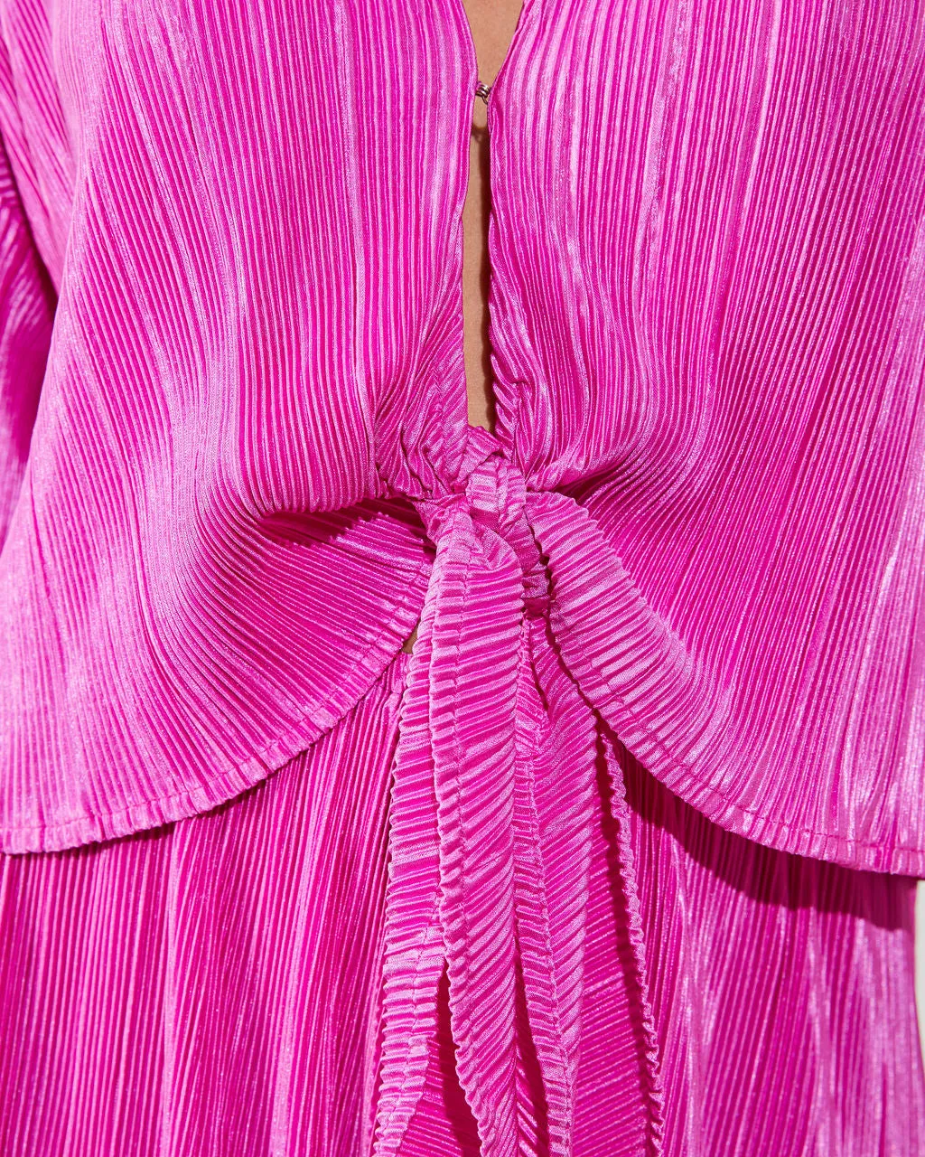 Esme Plisse Tie Front Long Sleeve Top sold by Vici product image thumbnail 5