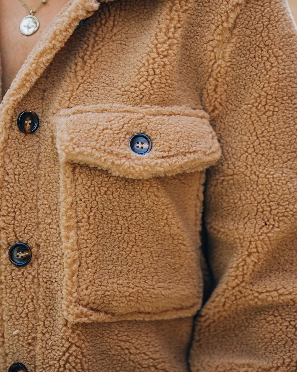 Carlile Belted Sherpa Jacket - Camel - FINAL SALE sold by Vici product image thumbnail 4