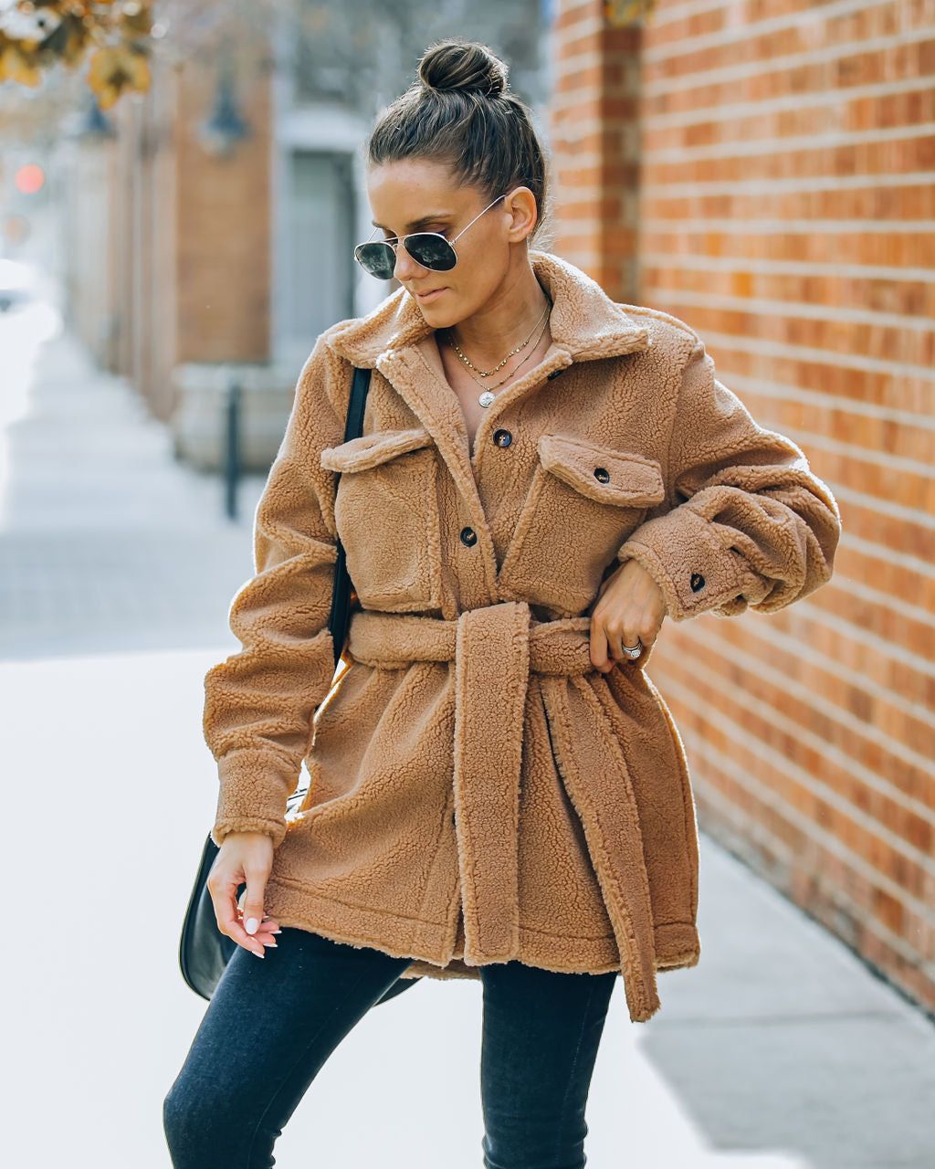 Carlile Belted Sherpa Jacket - Camel - FINAL SALE sold by Vici product image thumbnail 7