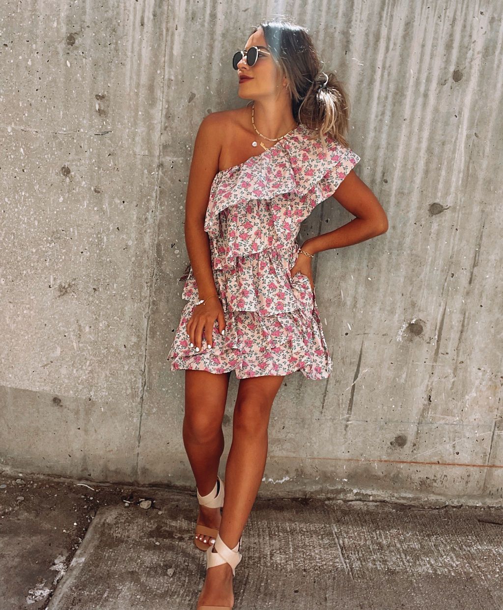 Secret Admirer One Shoulder Ruffle Floral Mini Dress - FINAL SALE sold by Vici product image thumbnail 3