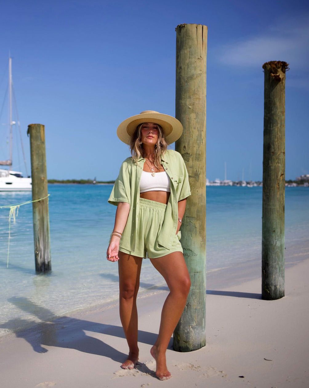 Dylan Relaxed Button Down Top - Lime - SALE sold by Vici product image thumbnail 6