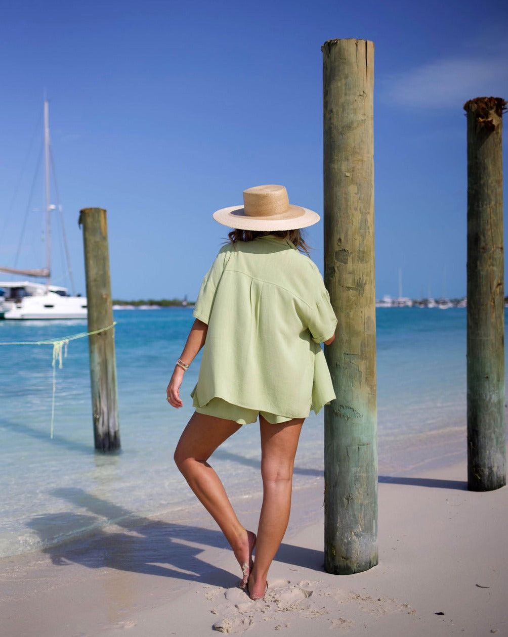 Dylan Relaxed Button Down Top - Lime - SALE sold by Vici product image thumbnail 2