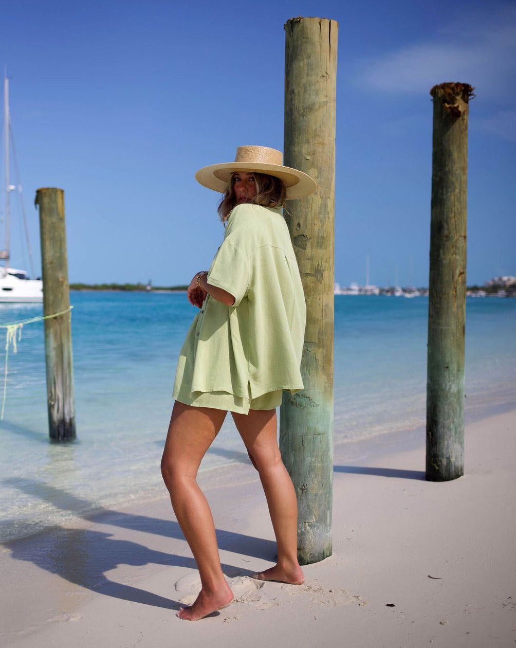 Dylan Relaxed Button Down Top - Lime - SALE sold by Vici product image thumbnail 4