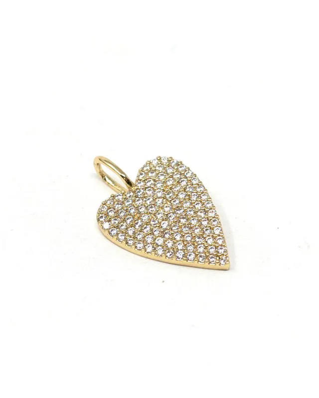 Embellished Heart 14k Plated Rhinestone Charm sold by Vici