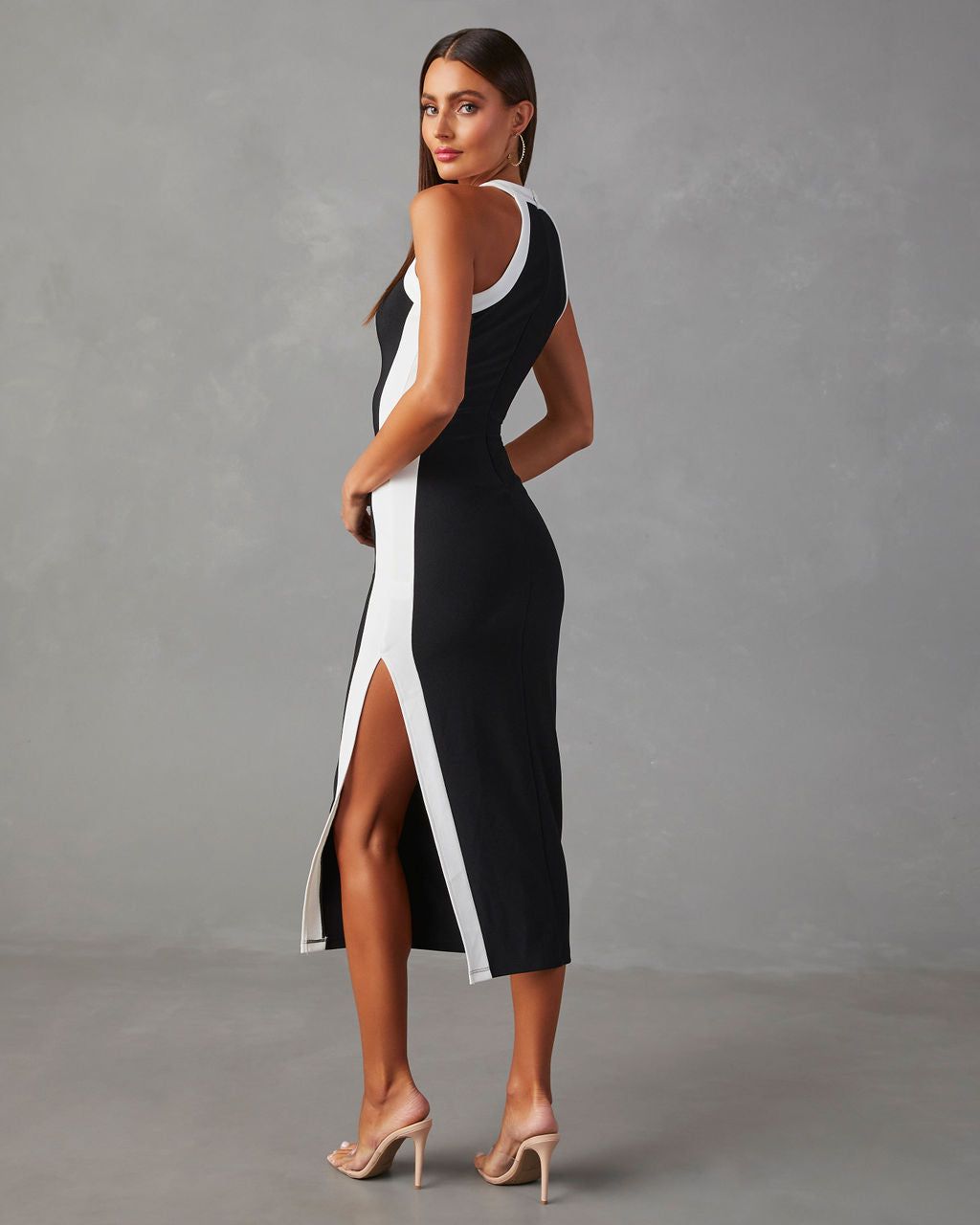 Keila Sleeveless Midi Dress - Black/White - SALE sold by Vici product image thumbnail 2