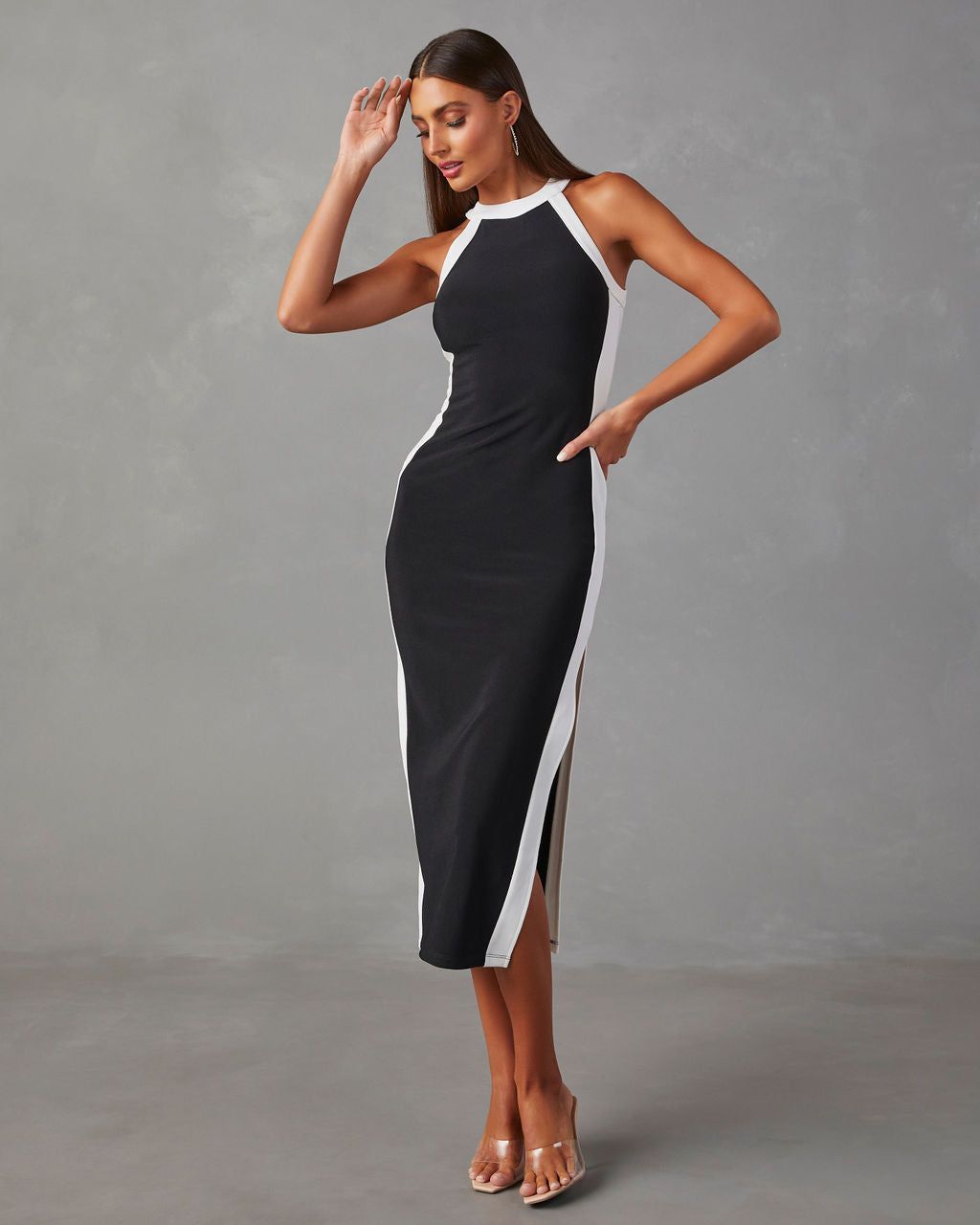 Keila Sleeveless Midi Dress - Black/White - SALE sold by Vici product image thumbnail 4