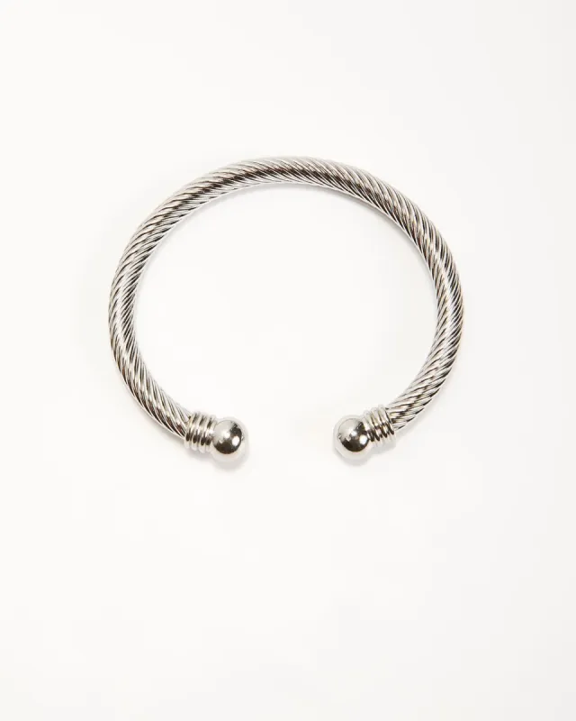 Doja Cuff Bangle Bracelet - Silver - SALE sold by Vici
