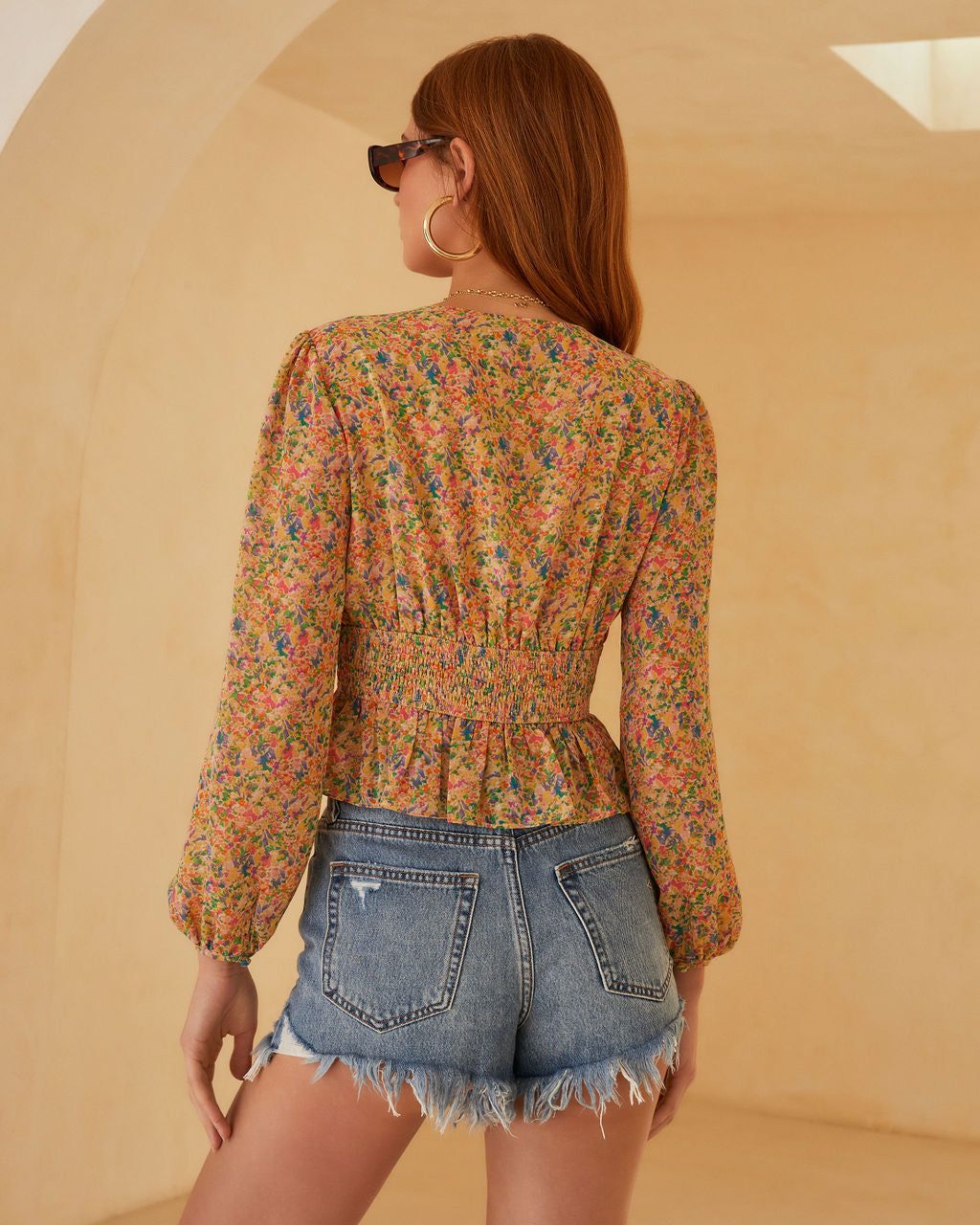 Garden Harvest Smocked Long Sleeve Top sold by Vici product image thumbnail 2