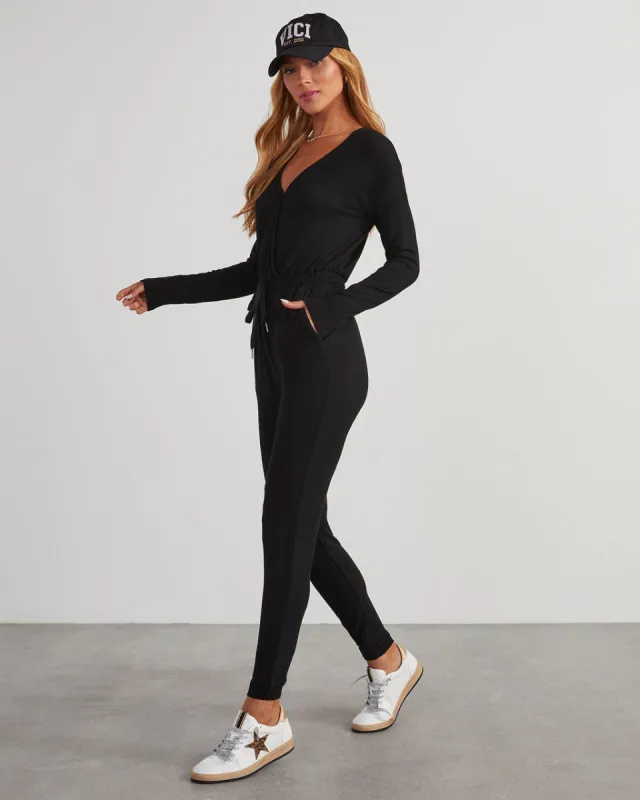 Colette Pocketed Drawstring Jumpsuit sold by Vici