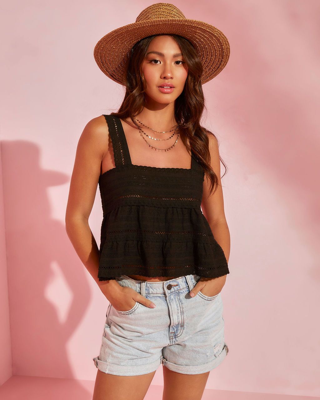 Emiliana Cotton Eyelet Crop Top sold by Vici product image thumbnail 4