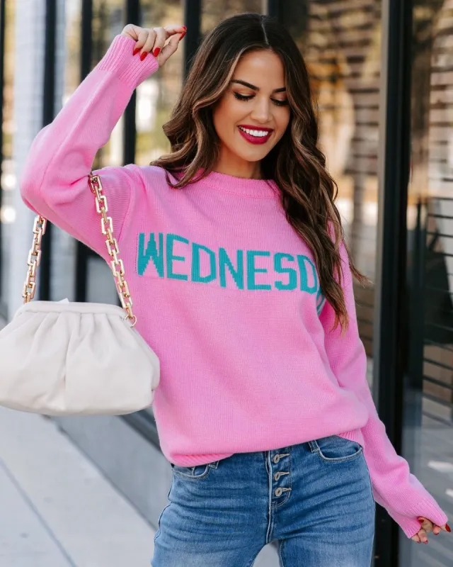 Wednesday Wearing Pink Knit Sweater - FINAL SALE sold by Vici