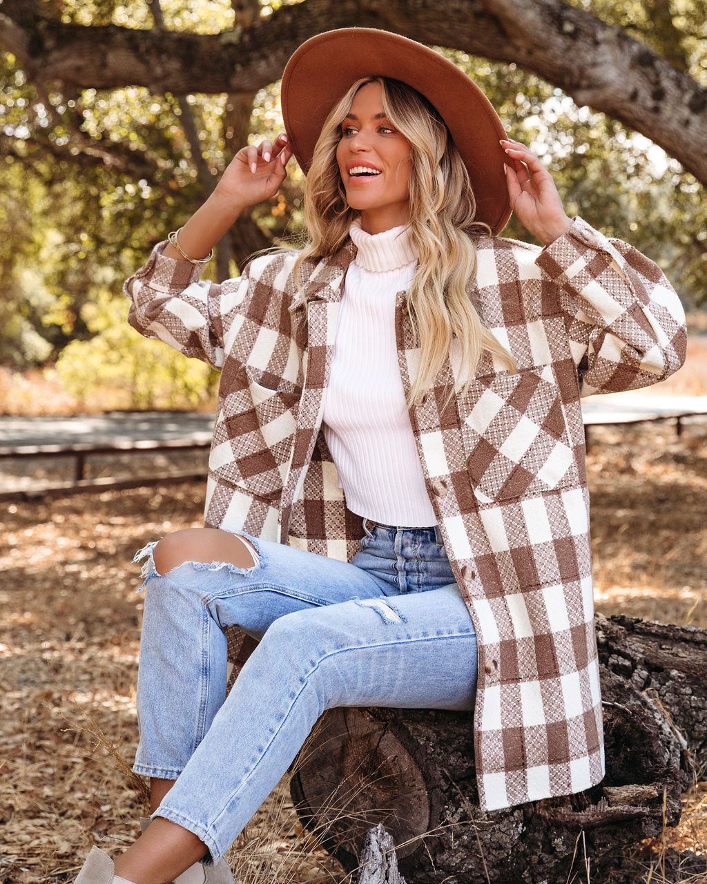 Bridgeview Pocketed Plaid Coat sold by Vici product image thumbnail 3