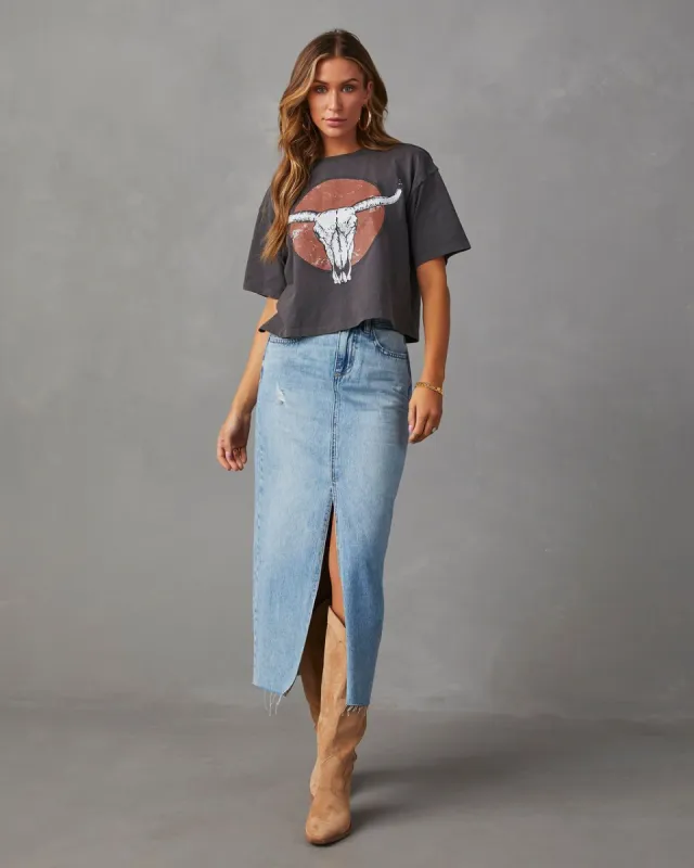 Western Cow Skull Graphic Tee sold by Vici