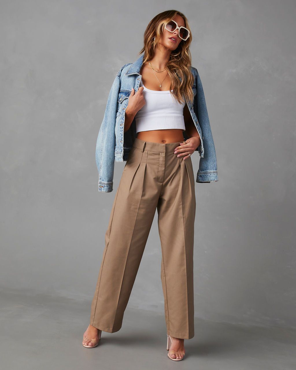 Diani Pleated Wide Leg Trouser Pants sold by Vici