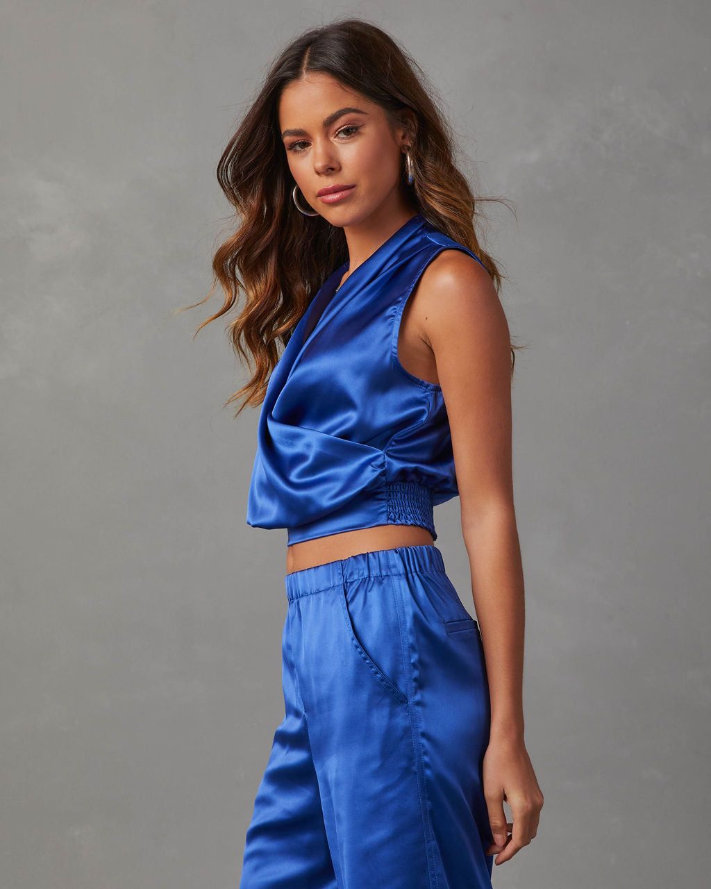 Satin Wrap Front Sleeveless Blouse sold by Vici product image thumbnail 3