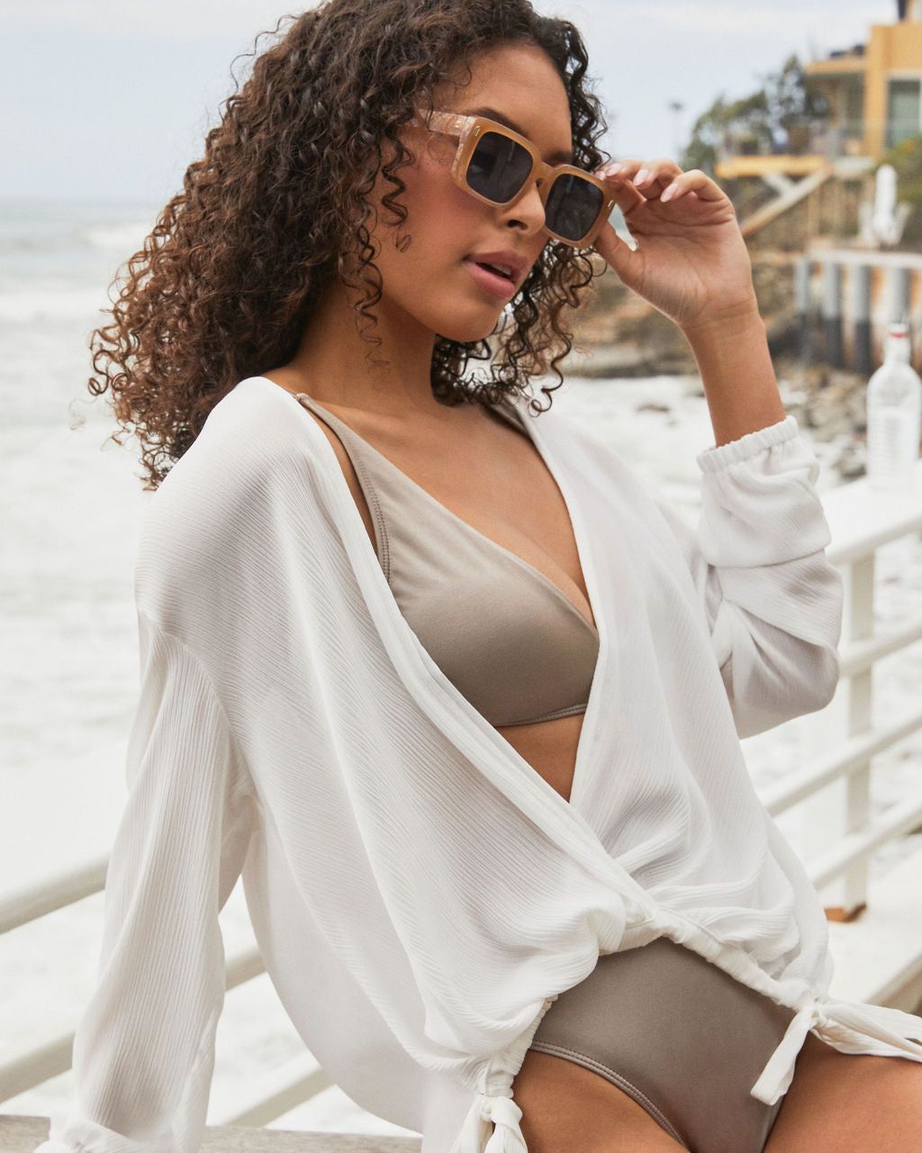 Catalina Swim Cover Up Top - White - FINAL SALE sold by Vici
