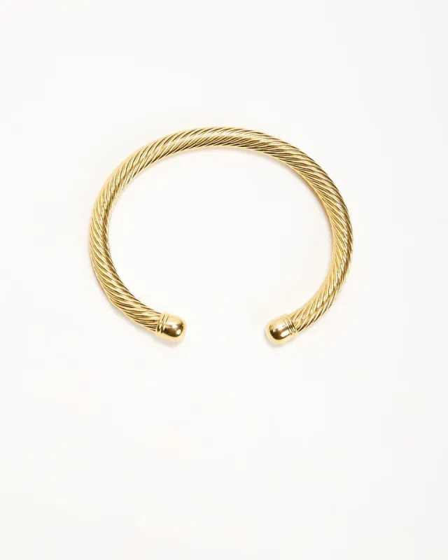 Doja Cuff Bangle Bracelet - Gold sold by Vici