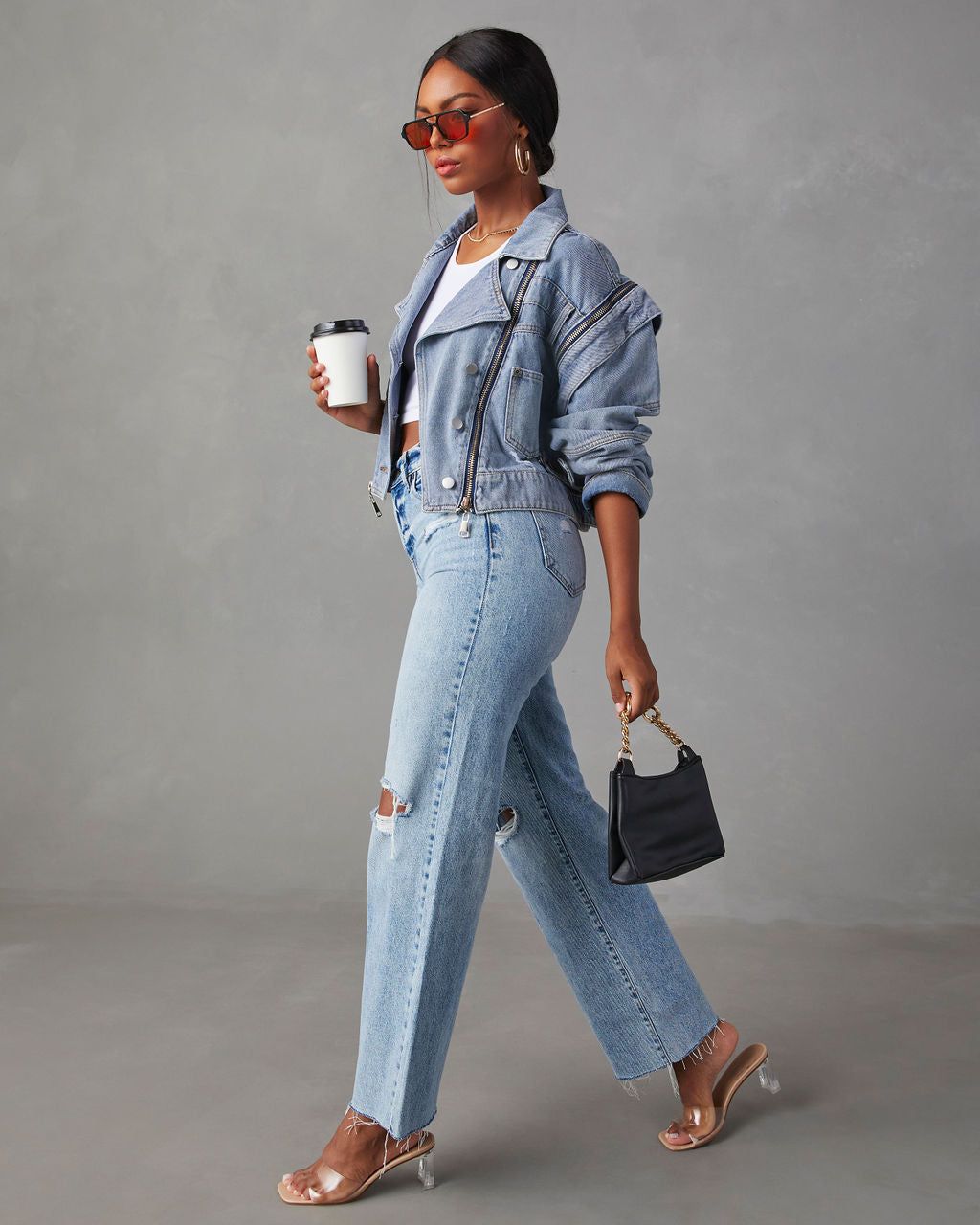 Merridan Convertible Zipper Denim Jacket - FINAL SALE sold by Vici product image thumbnail 6