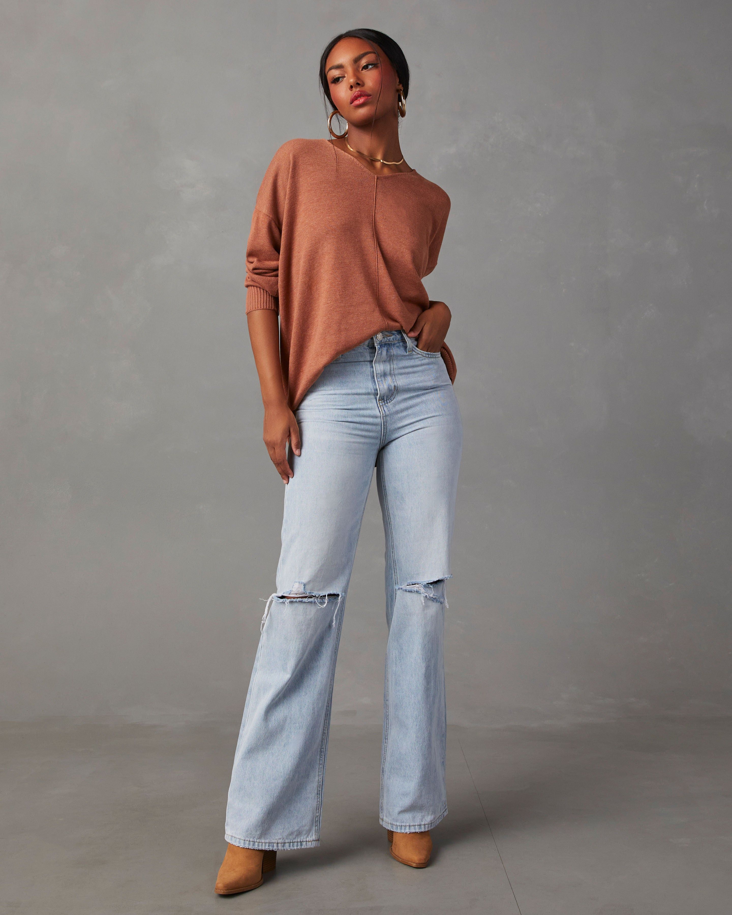 Phinney Lightweight Sweater - Brown - SALE sold by Vici