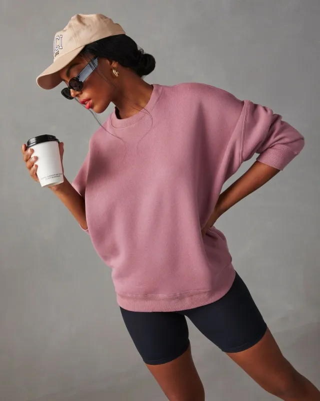 Alden Oversized Crew Neck Sweatshirt - Dusty Purple sold by Vici