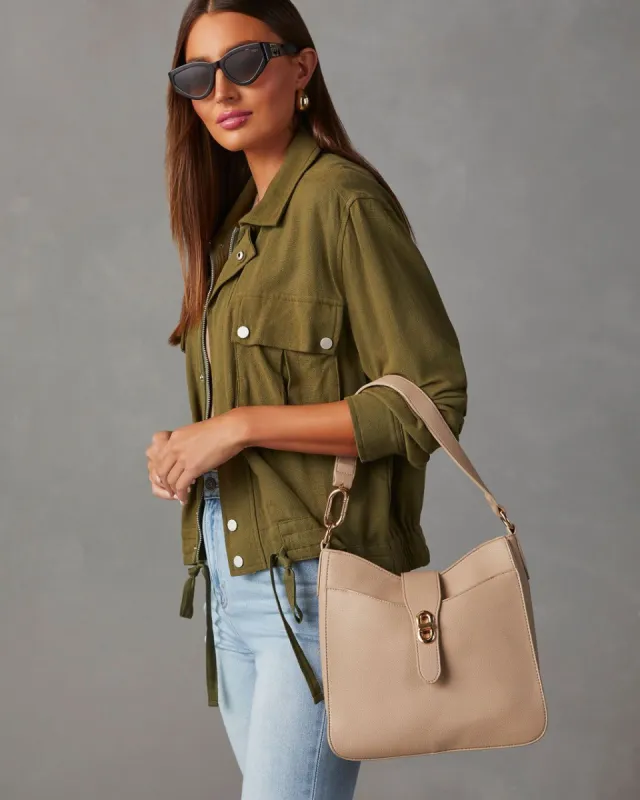 Lesa Faux Leather Shoulder Bag - Natural sold by Vici