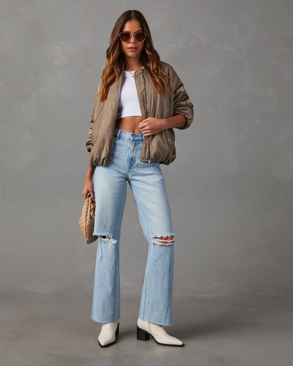 Mckenna Oversized Bomber Jacket - Olive sold by Vici product image thumbnail 5