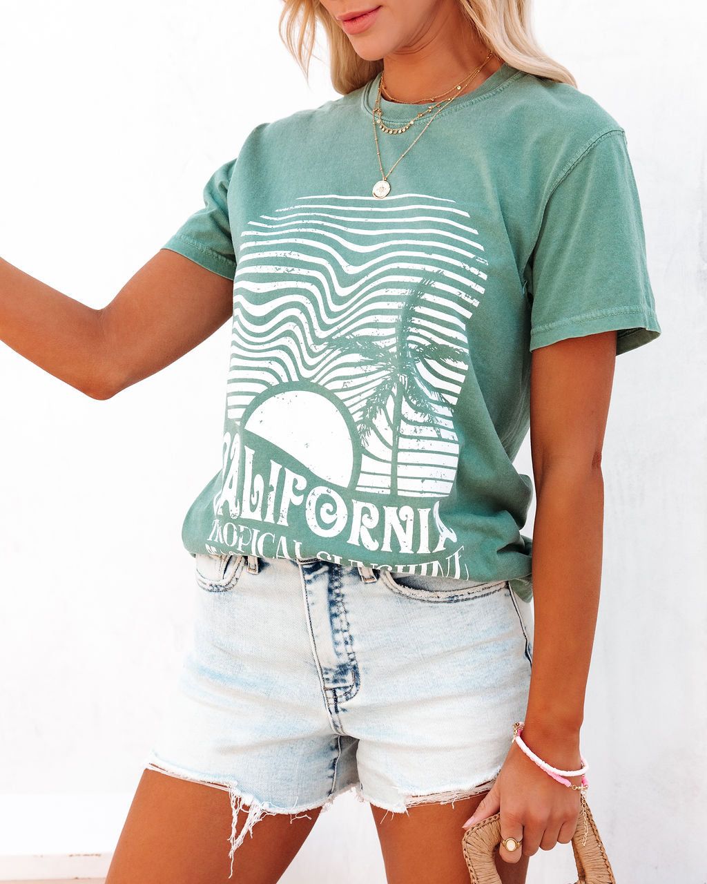 Tropical Sunshine Beach Club Cotton Tee - FINAL SALE sold by Vici product image thumbnail 5