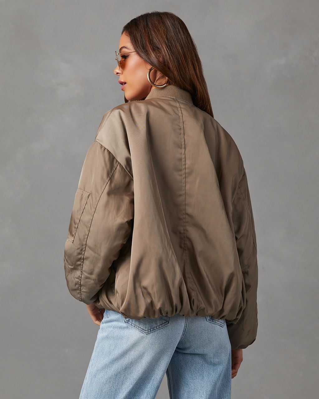 Mckenna Oversized Bomber Jacket - Olive sold by Vici product image thumbnail 4
