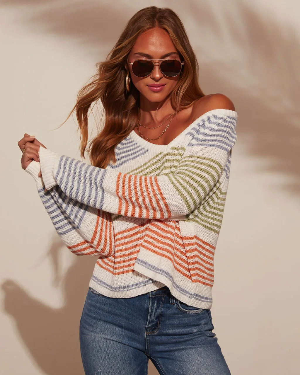 Yara Striped Oversized Pullover Sweater sold by Vici product image thumbnail 5