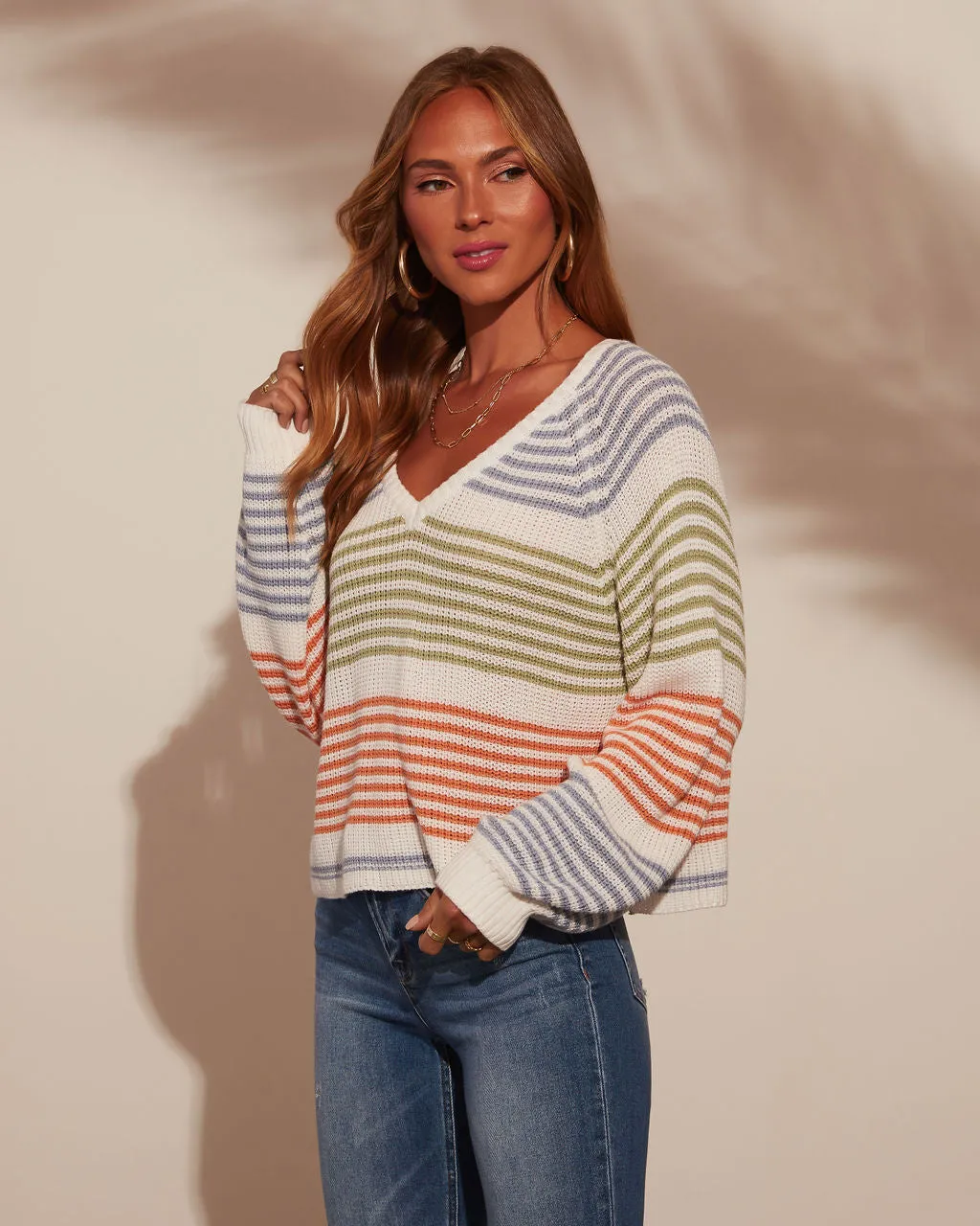 Yara Striped Oversized Pullover Sweater sold by Vici product image thumbnail 3