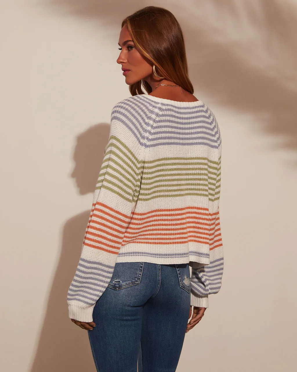 Yara Striped Oversized Pullover Sweater sold by Vici product image thumbnail 4