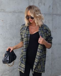 Please Stand Up Pocketed Plaid Coat - LAST CHANCE sold by Vici
