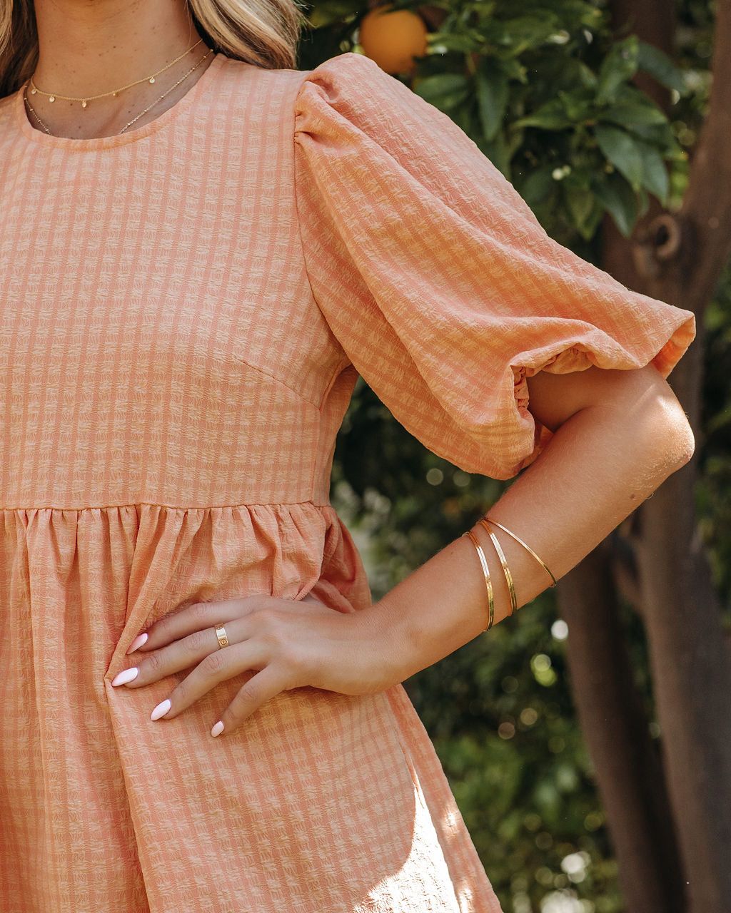 Marketa Puff Sleeve Babydoll Dress sold by Vici product image thumbnail 4