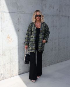 Please Stand Up Pocketed Plaid Coat - LAST CHANCE sold by Vici