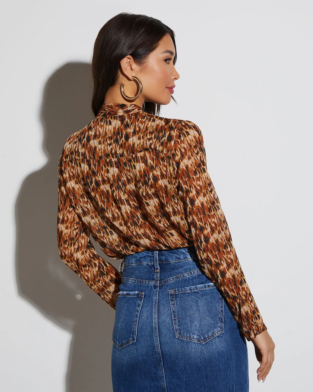 Deana Printed Long Sleeve Bodysuit sold by Vici product image thumbnail 4