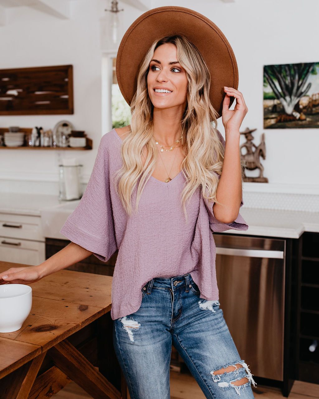 Destiny Cotton Top - Lavender Haze - FINAL SALE sold by Vici product image thumbnail 2