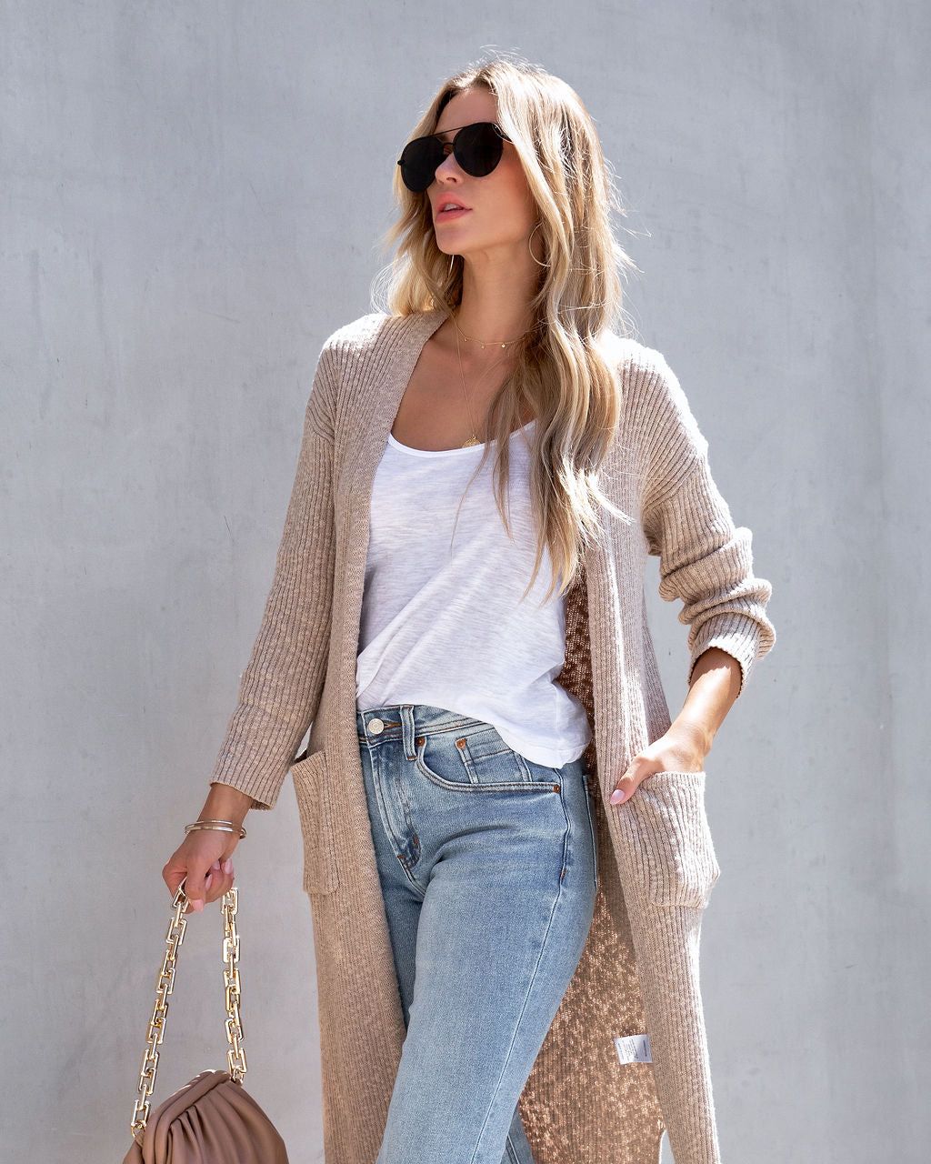 Judith Pocketed Knit Duster Cardigan - Taupe - SALE sold by Vici product image thumbnail 6