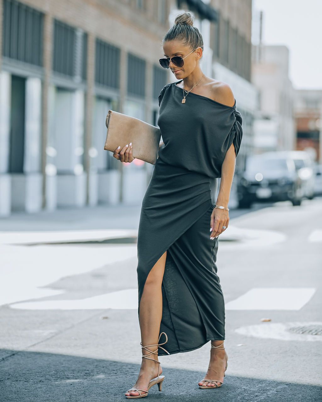 Stella Ruched Maxi Dress sold by Vici product image thumbnail 3