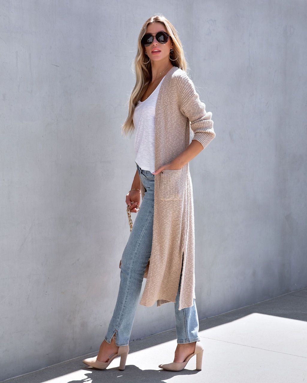 Judith Pocketed Knit Duster Cardigan - Taupe - SALE sold by Vici product image thumbnail 7