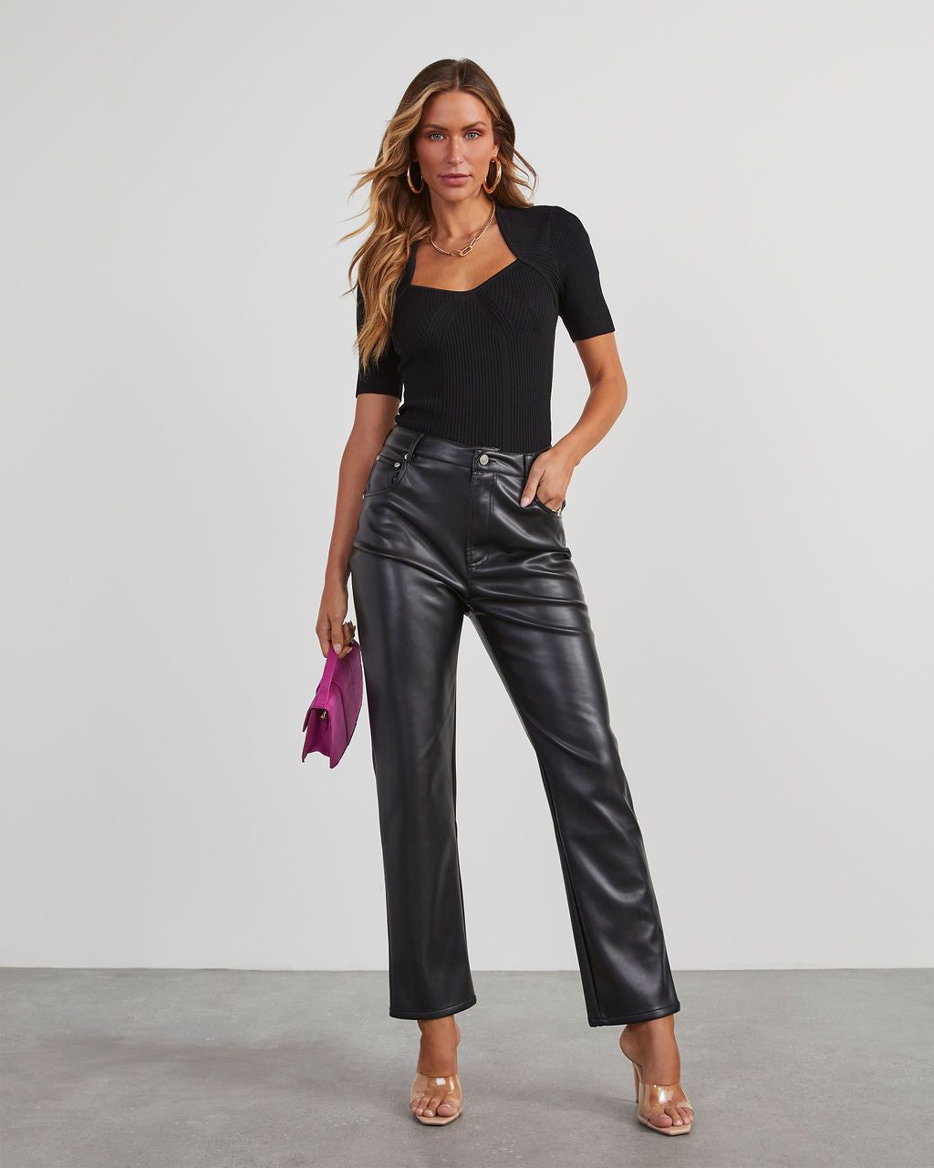 Katelyn Sweater Knit Crop Top - Black sold by Vici product image thumbnail 5