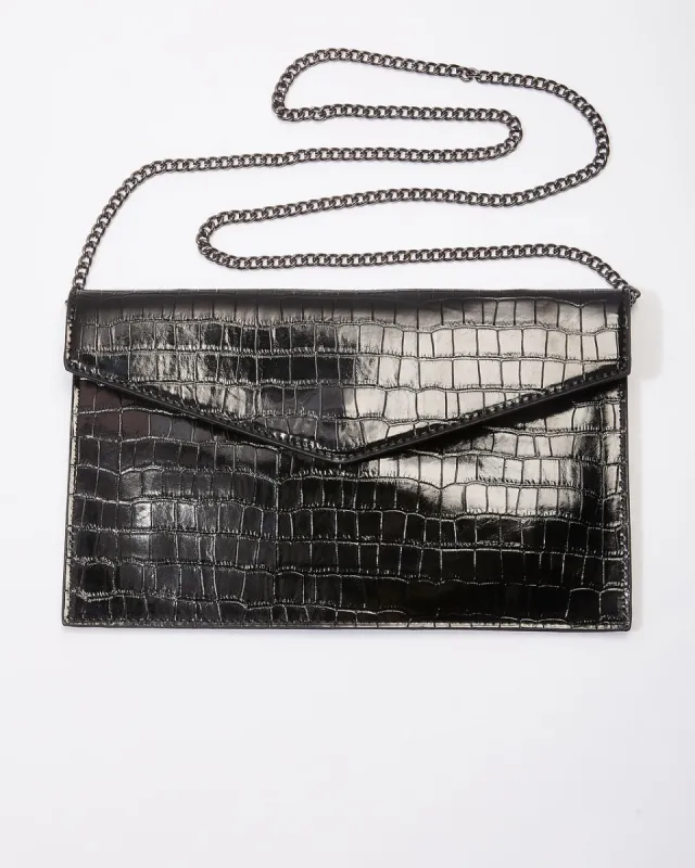 Boujee Croc Envelope Clutch sold by Vici