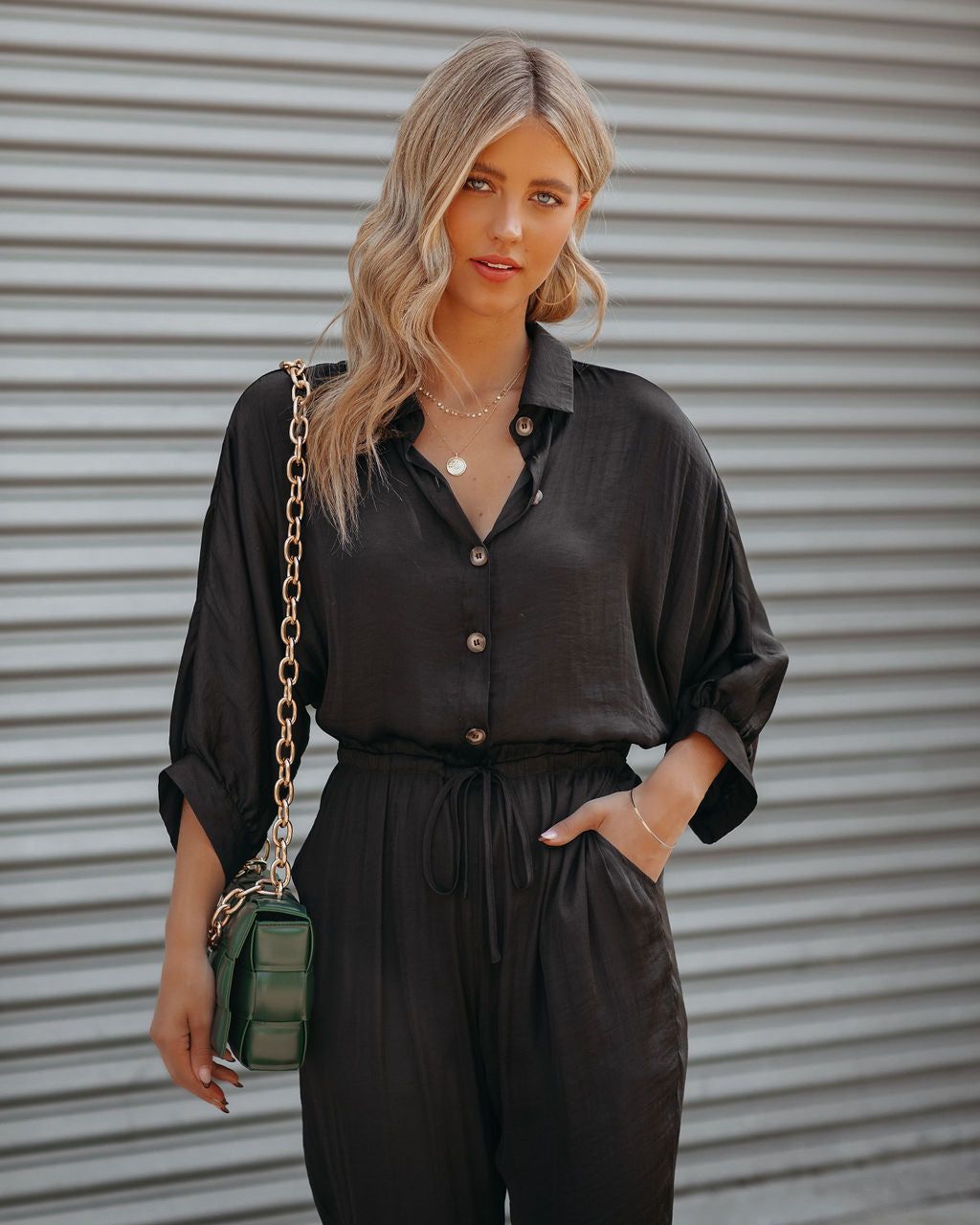 Ruby Pocketed Satin Jumpsuit - FINAL SALE sold by Vici product image thumbnail 9