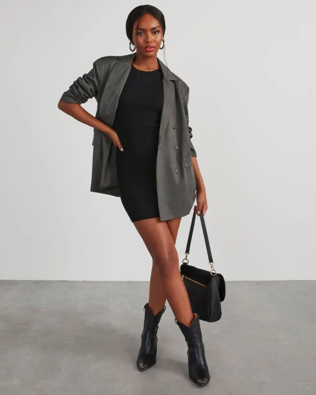 Lira Oversized Boyfriend Blazer - Olive made by Vici
