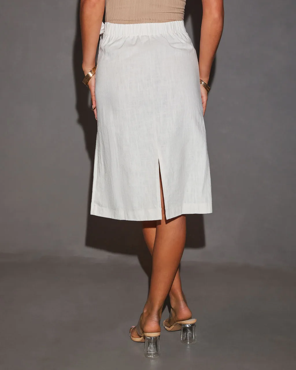 Johanna Linen Wrap Midi Skirt sold by Vici product image thumbnail 5