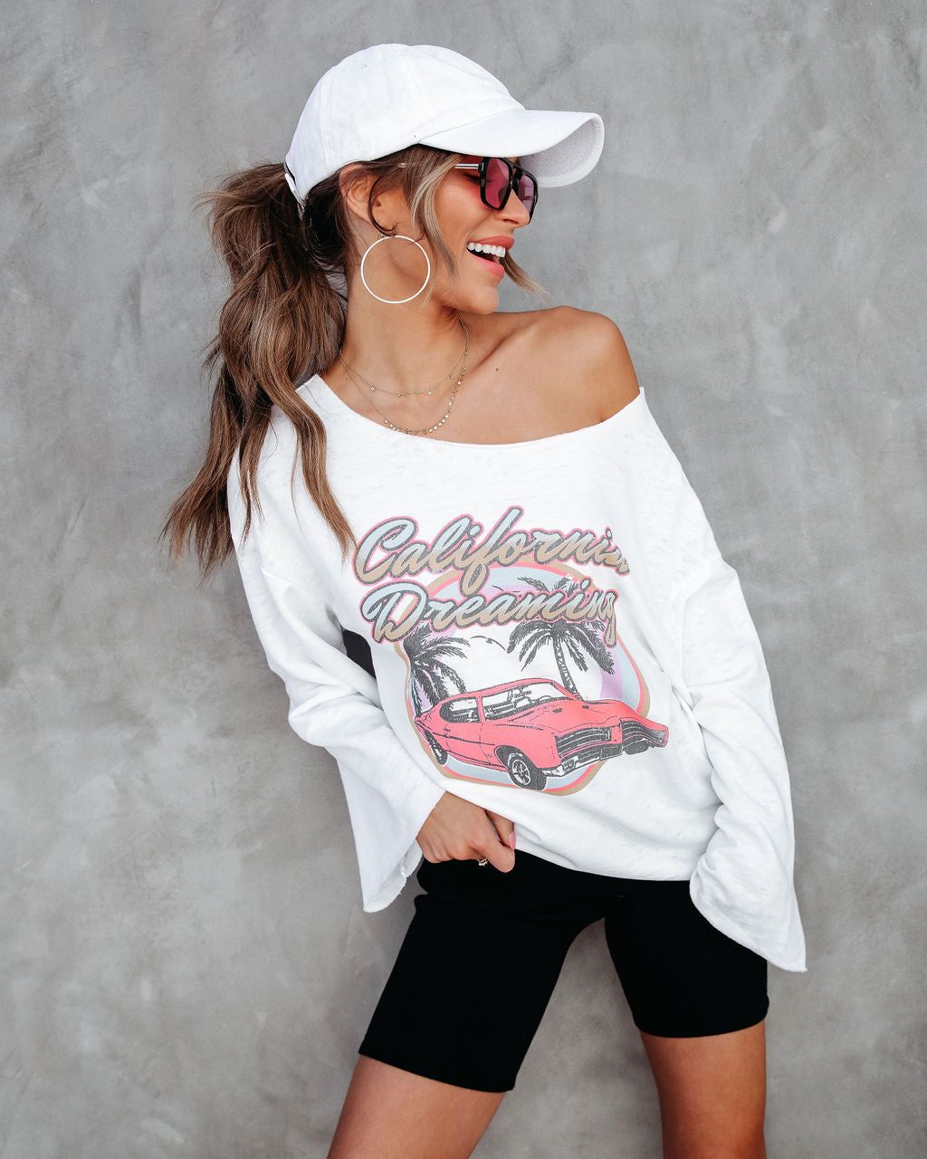 California Dreaming Vibes Bell Sleeve Top sold by Vici