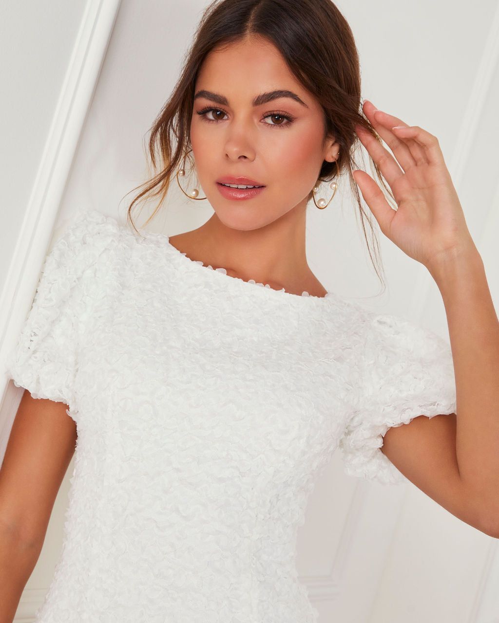 Julissa Textured Mini Dress - White sold by Vici product image thumbnail 6