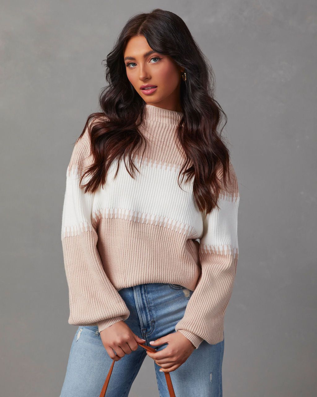 Figueroa Striped Mock Neck Sweater sold by Vici product image thumbnail 2
